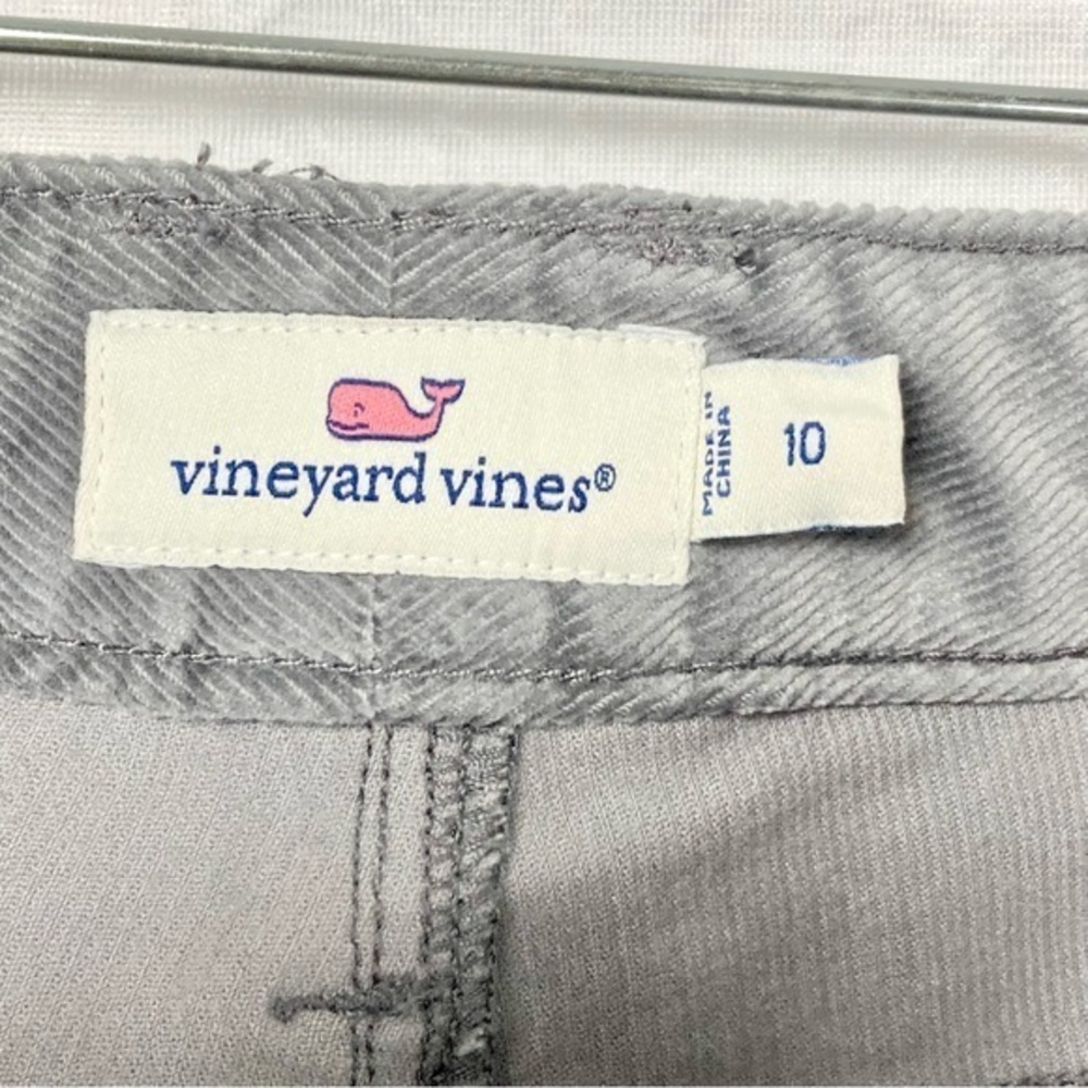 Vineyard Vines Jamie High Rise Women Gray Sz 10 Side-slit Skinny Corduroy Pants - Picture 7 of 7